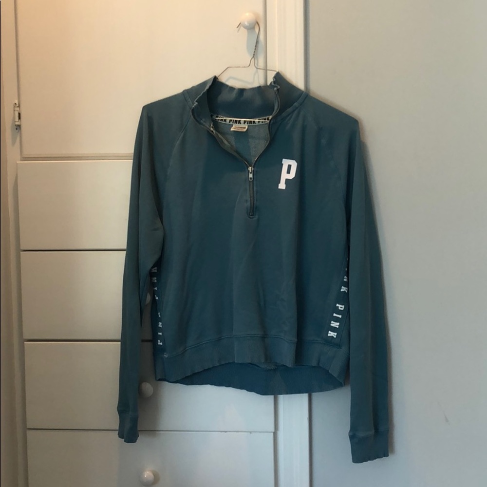 PINK blue half zip